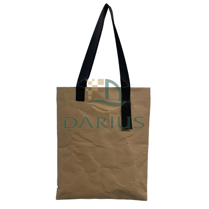 Single-Layer Simple Design Tote Bag Lightweight Kraft Paper Shopping Bag