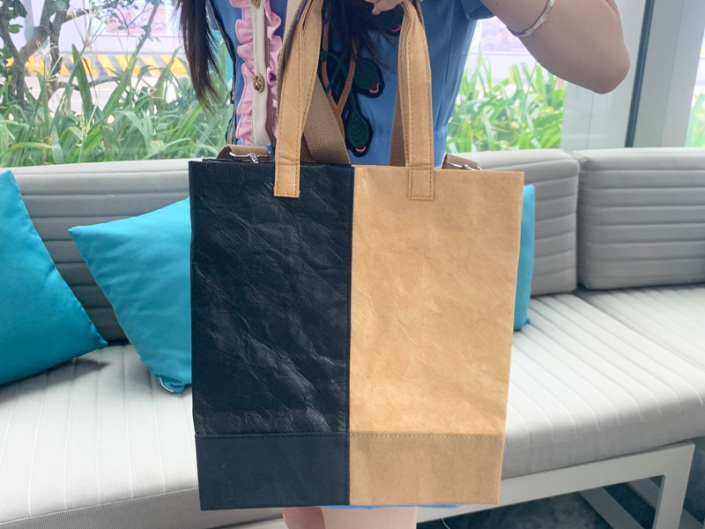 Abrace o estilo sustentável: sacola Tyvek de duas cores com sacola de compras intercalada crossbody