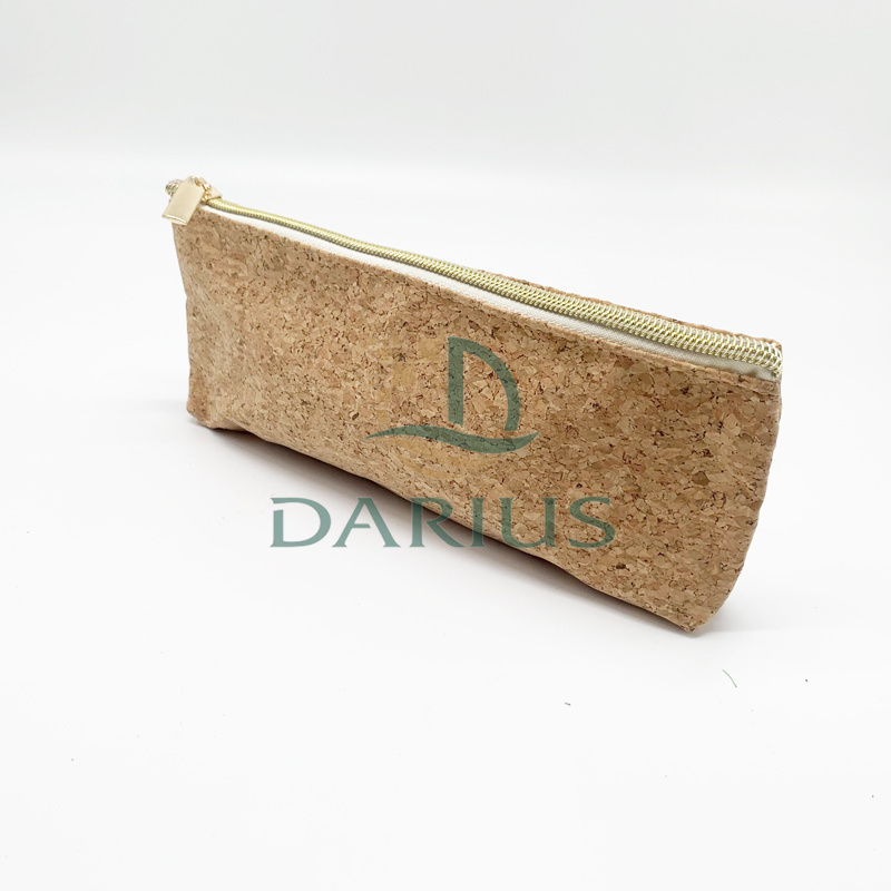 ECO-vriendelijke biologisch afbreekbare schoolritssluiting Veganistische kurk platte potloodtas