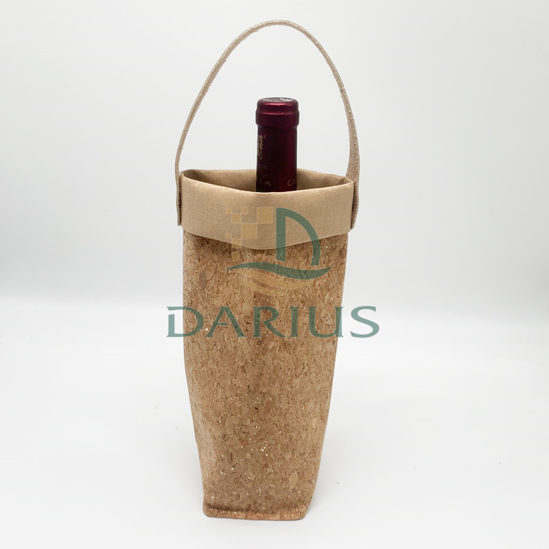 Biologisch afbreekbare open enkele kurkpapier rode wijn draagtas