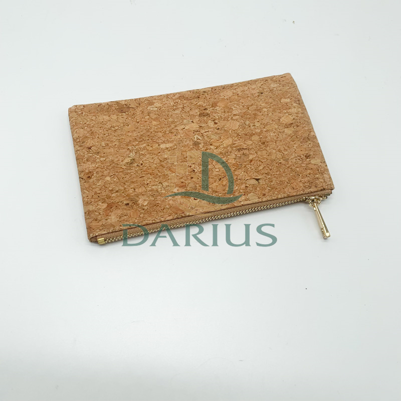 Biohajoava naisten kolikkokukkaro Luonnollinen korkkipaperi Vegaaninen vetoketjullinen lompakko