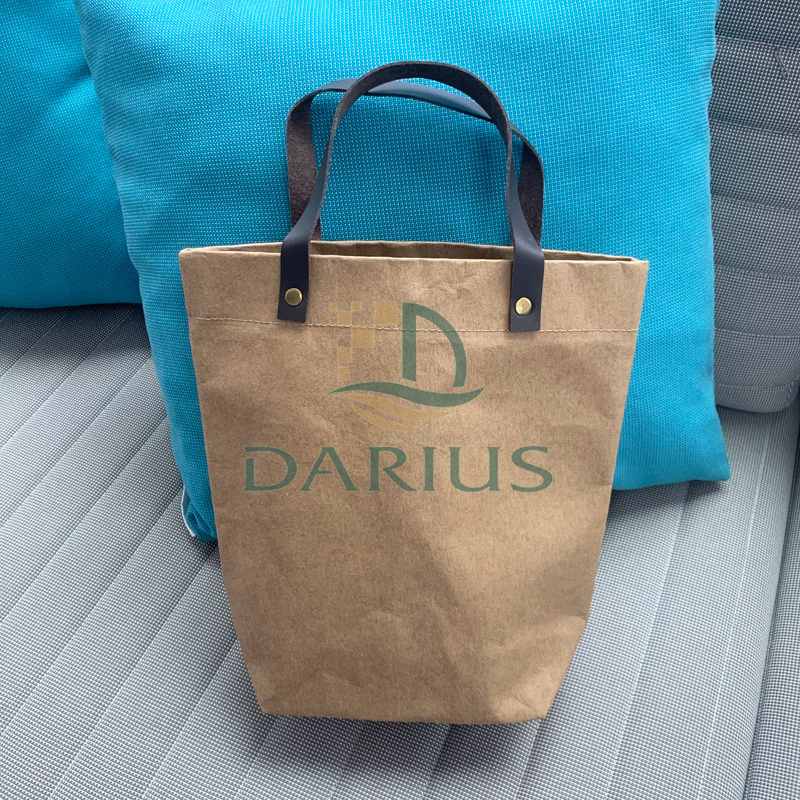 Räätälöity vedenpitävä pestävä voimapaperi Eco uudelleenkäytettävä laukku