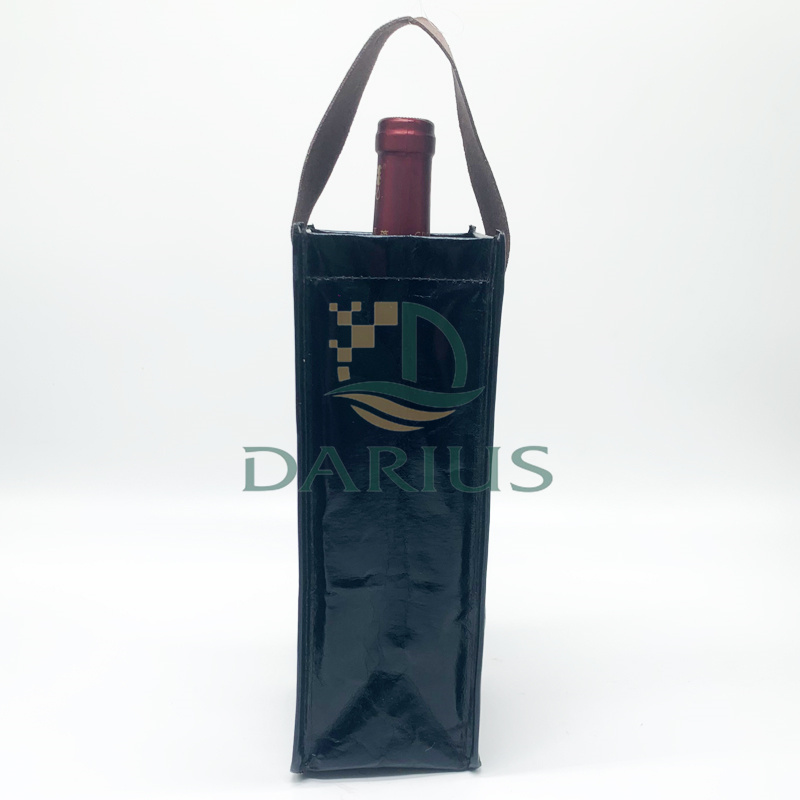 wine bottle black paper bag