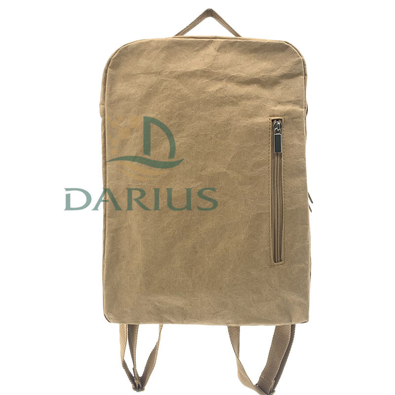 Ympäristöystävällinen yksinkertainen voimapaperireppu, pestävä reppu