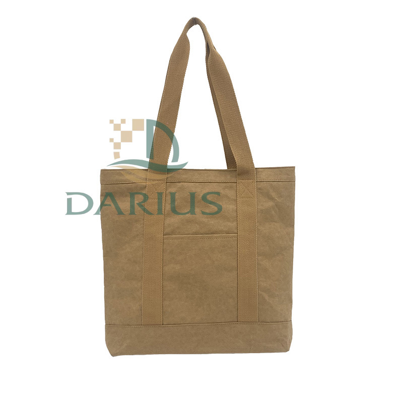 Ympäristöystävällinen kantokassi Kraft-paperikassit, pestävät