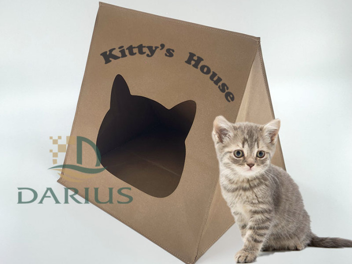 Pestävä voimapaperikissatalo Söpö kissan voimapaperikissanhiekka