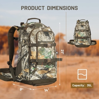 Camo Hunting Backpack With Waterproof Rain Cover
