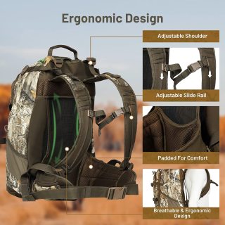 Camo Hunting Backpack With Waterproof Rain Cover