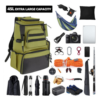 Waterproof Fishing Tackle Backpack With Rod Holder