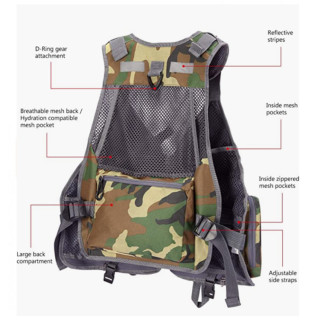 Men's Adjustable Camouflage Fishing Vest Pack
