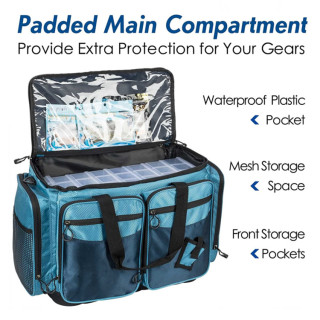 Waterproof Soft Fishing Tackle Storage Bag With Trays