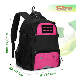 School Soccer Team Backpack Bag With Mesh Ball Holder