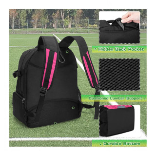 School Soccer Team Backpack Bag With Mesh Ball Holder