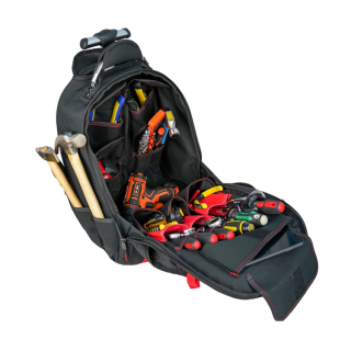 Wide Mouth Backpack Leather Tool Punch Bag With Wheels