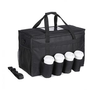 Geïsoleerde pizzabezorgtas voor motorfietsen met bekerhouder