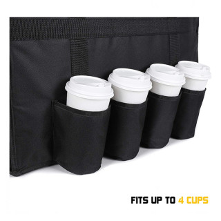 Geïsoleerde pizzabezorgtas voor motorfietsen met bekerhouder