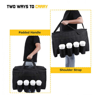 Geïsoleerde pizzabezorgtas voor motorfietsen met bekerhouder