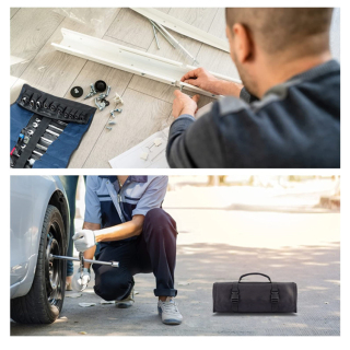 Small Tool Roll Organizer Bag For Mechanic Electrician