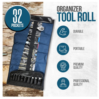 Small Tool Roll Organizer Bag For Mechanic Electrician