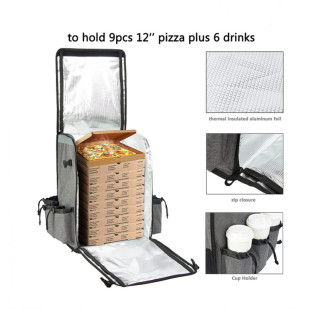 Insulated Food Delivery Backpack with Drink Holder