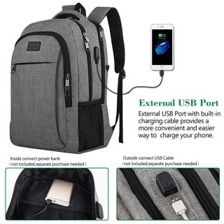 Travel Laptop Backpack For Men With USB Charging Port
