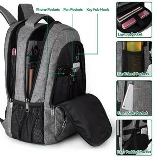 Travel Laptop Backpack For Men With USB Charging Port