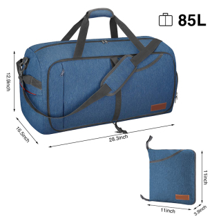 Large Black Crossbody Sports Gym Bag With Shoe Compartment