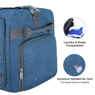 Large Black Crossbody Sports Gym Bag With Shoe Compartment