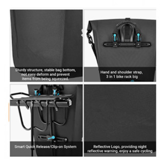 Small Waterproof Bike Pannier Backpack Bag Rear Rack