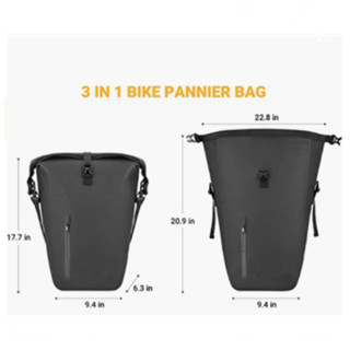 Small Waterproof Bike Pannier Backpack Bag Rear Rack