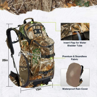 Camo Lightweight Hunting Backpack for Bow Rifle Pistol