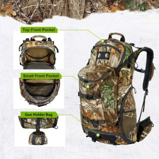 Camo Lightweight Hunting Backpack for Bow Rifle Pistol