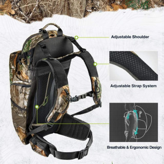 Camo Lightweight Hunting Backpack for Bow Rifle Pistol