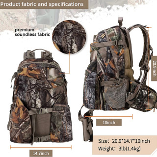 Camo Hunting Combat Daypack For Rifle Bow Gun Frame