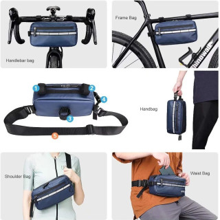 Bike Frame Handlebar Bag Waterproof Shoulder Waist Bag
