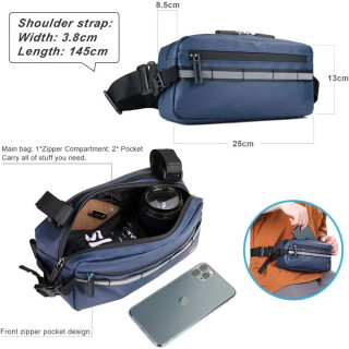 Bike Frame Handlebar Bag Waterproof Shoulder Waist Bag