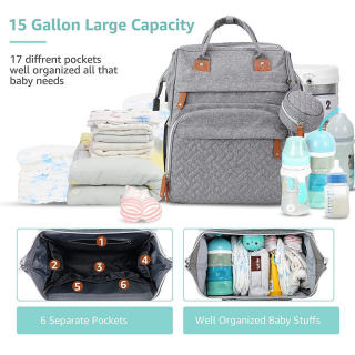 Travel Diaper Backpack With USB Charging Port For Moms