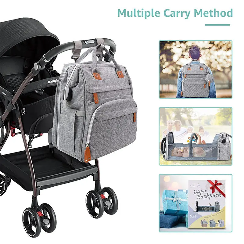 Travel Diaper Backpack with USB Charging Port