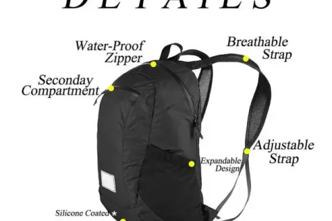 Características de la mochila plegable ultraligera Mochila de viaje para senderismo
