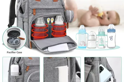 Beneficios de la mochila de viaje para pañales con puerto de carga USB para mamás