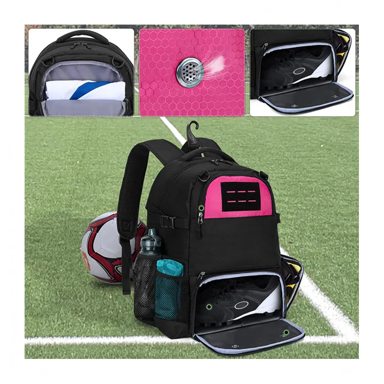 soccer backpack with mesh ball holder