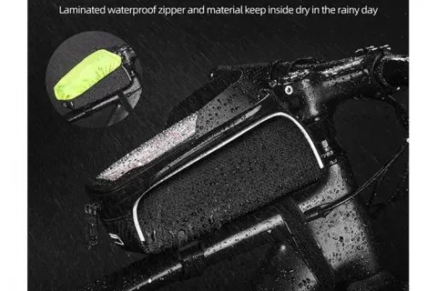 Migliora la tua esperienza ciclistica con una custodia impermeabile per telefono con borsa per bicicletta con tubo sul telaio anteriore