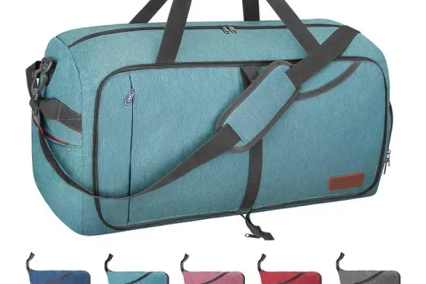 Grand sac de sport noir à bandoulière avec compartiment à chaussures : redéfinir le voyage et le fitness