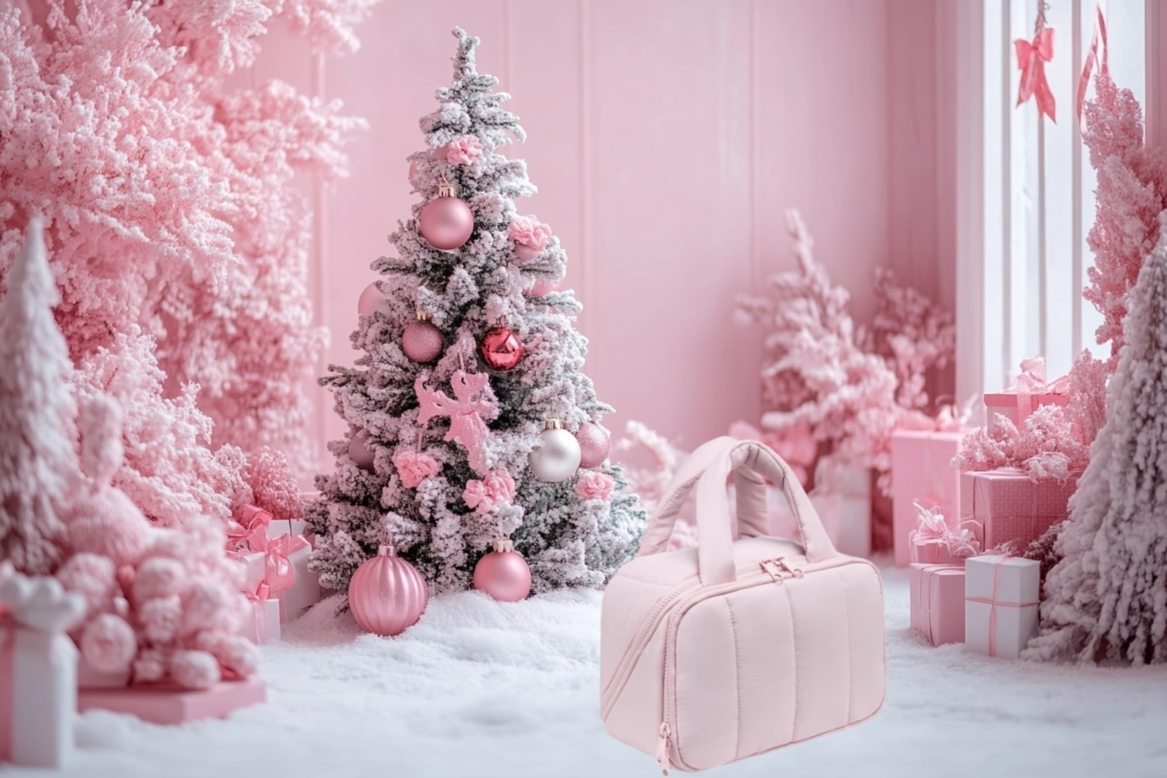 pink makeup bag
