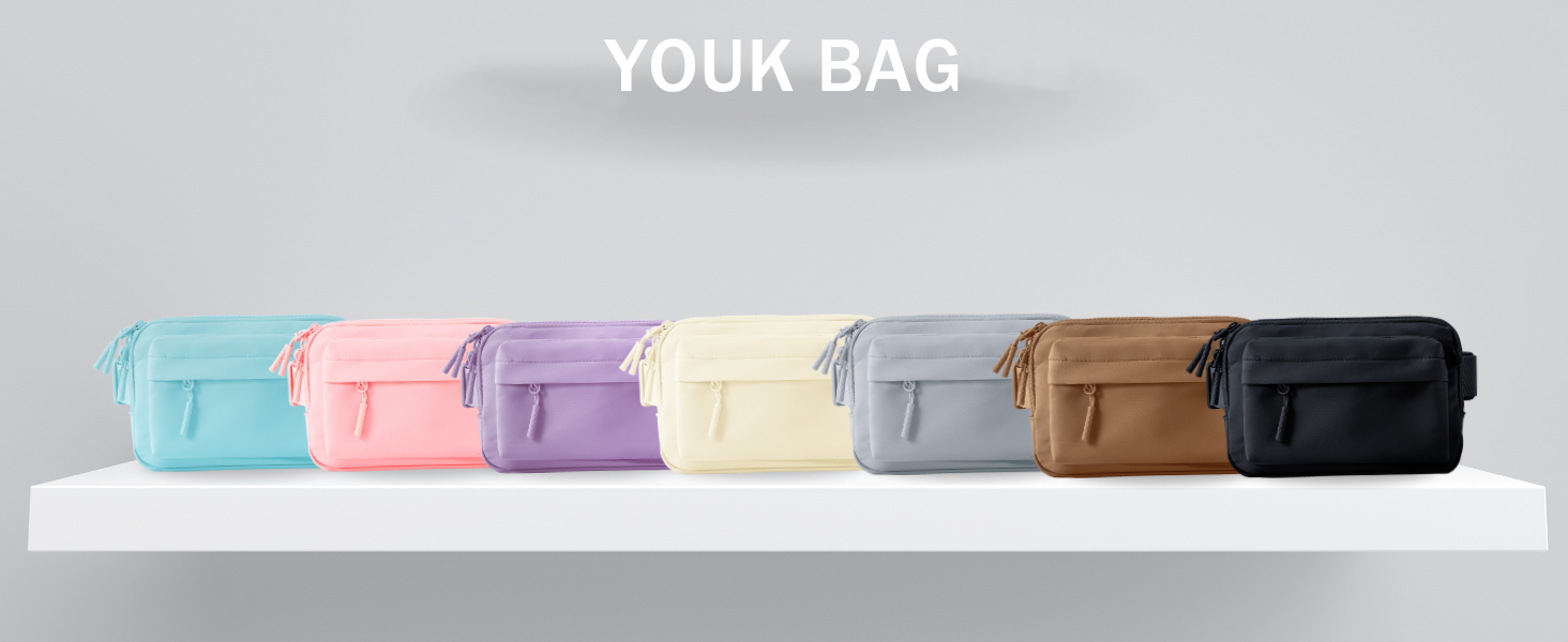 cream running belt bag
