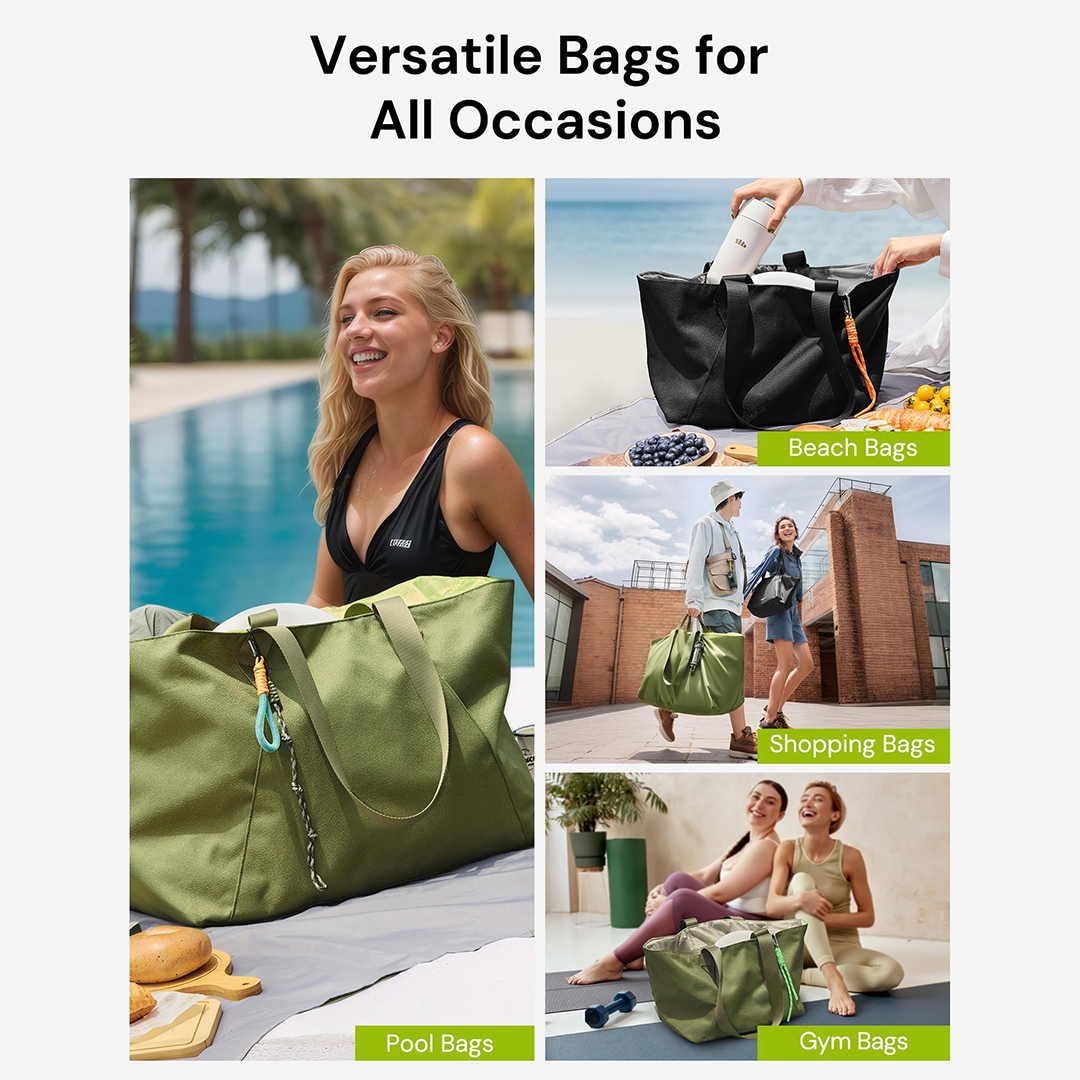 purple foldable tote bag