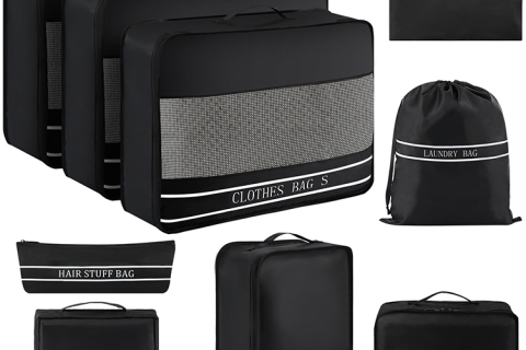 Maîtrisez l'art de faire vos bagages : un ensemble de cubes de voyage 9 en 1 qui change tout