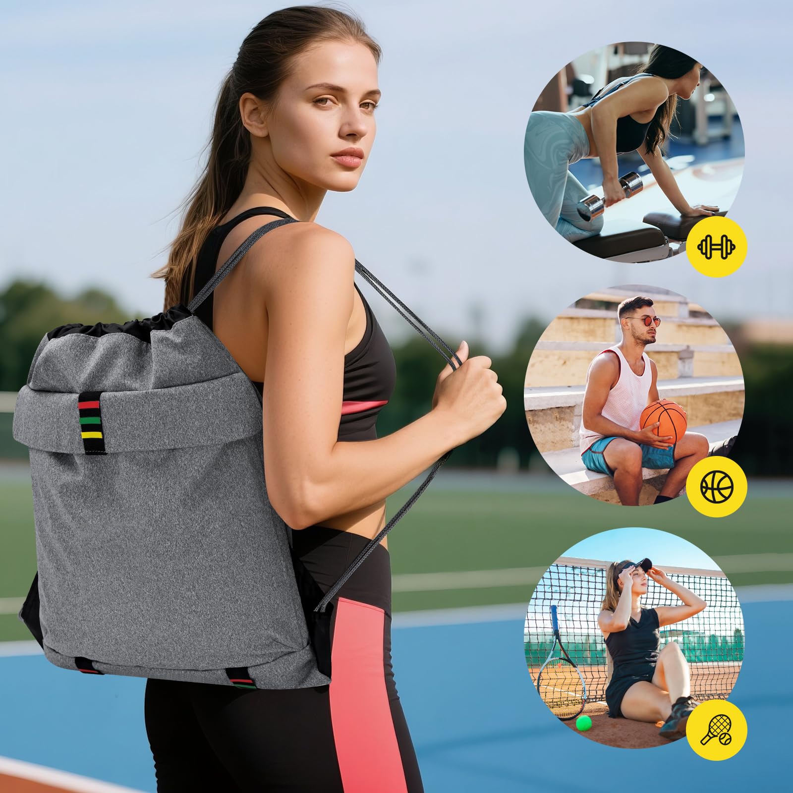 gray drawstring backpack gray drawstring backpack