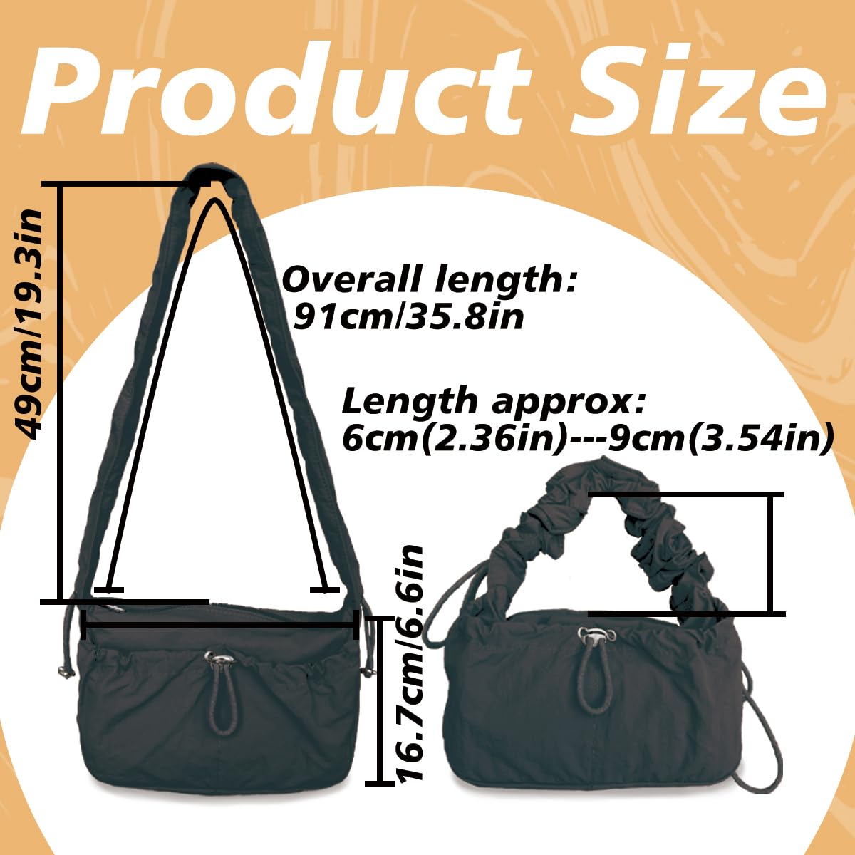 nylon crescent bag nylon crescent bag