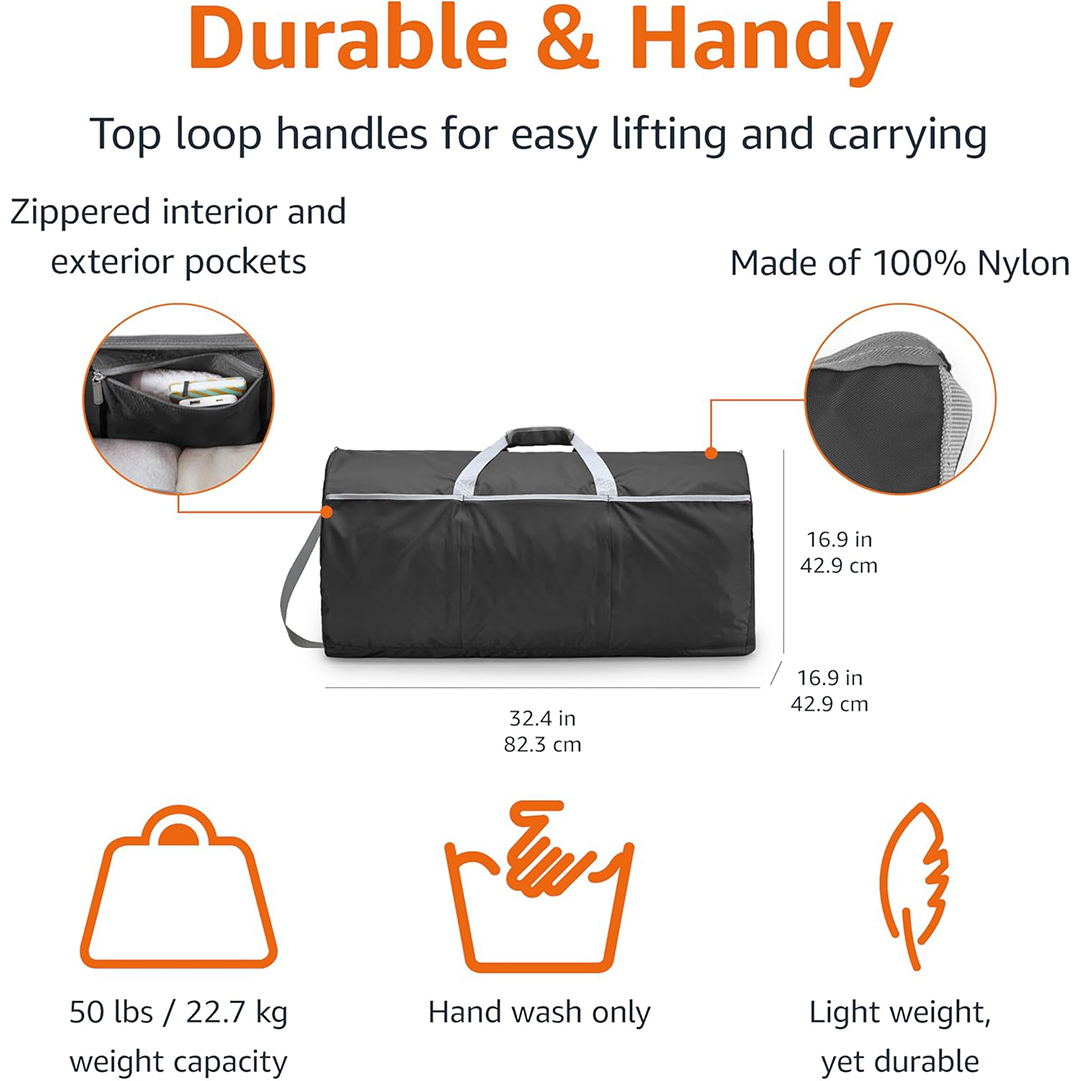 black travel duffle bag